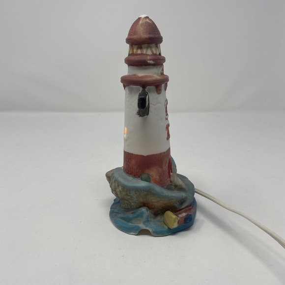 Vintage Beach Lighthouse Decor With Cord Switch Light Works Ocean Sea Deco - Picture 3 of 7